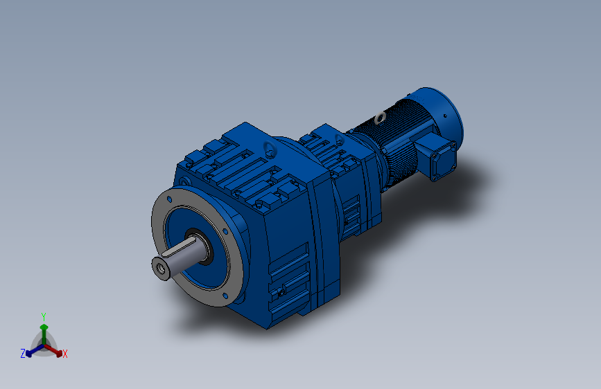 RF107R77法兰轴伸式组合型斜齿轮减速机RF107R77-Y1.5-4P-90L-M1-0°-Φ450