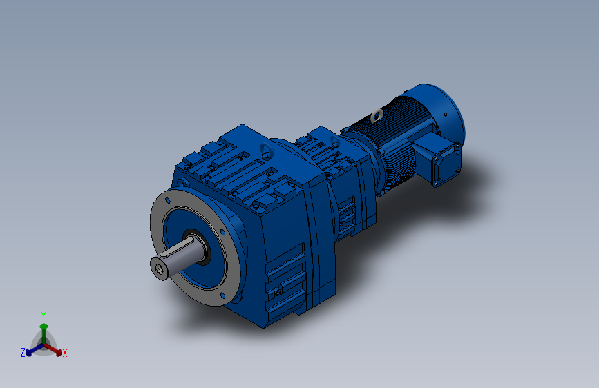 RF107R77法兰轴伸式组合型斜齿轮减速机RF107R77-Y2.2-4P-100-M1-0°-Φ350
