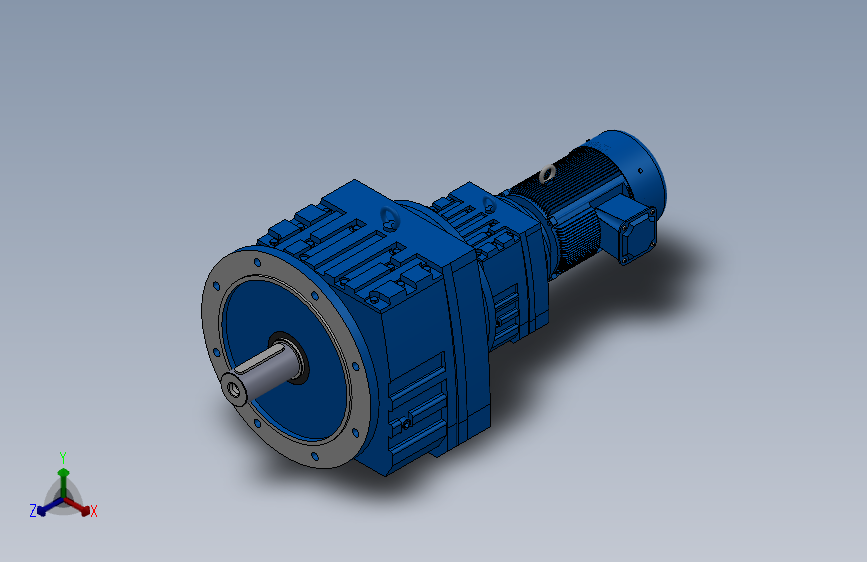 RF107R77法兰轴伸式组合型斜齿轮减速机RF107R77-Y2.2-4P-100-M1-0°-Φ450