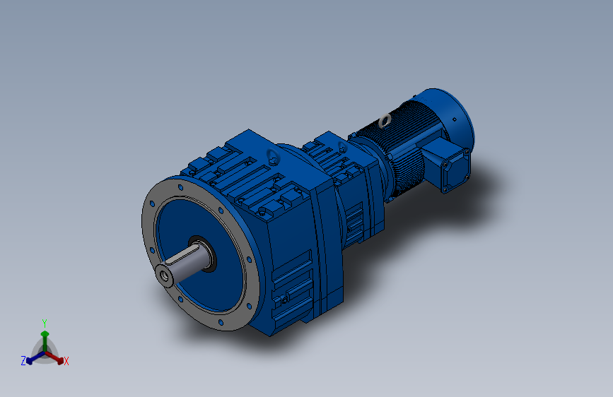 RF107R77法兰轴伸式组合型斜齿轮减速机RF107R77-Y3-4P-100-M1-0°-Φ450