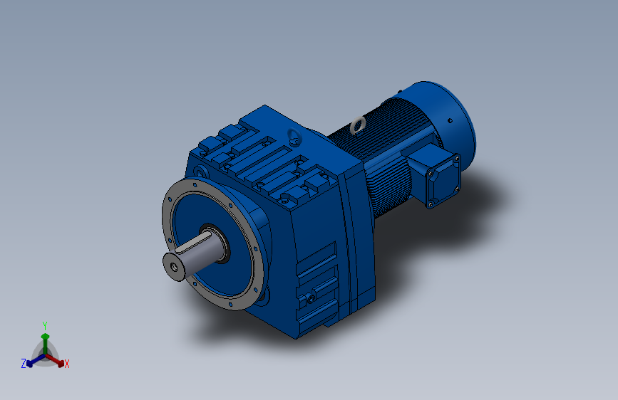 RF167法兰轴伸式安装斜齿轮减速机RF167-Y22-4P-180L-M1-0°-Φ550