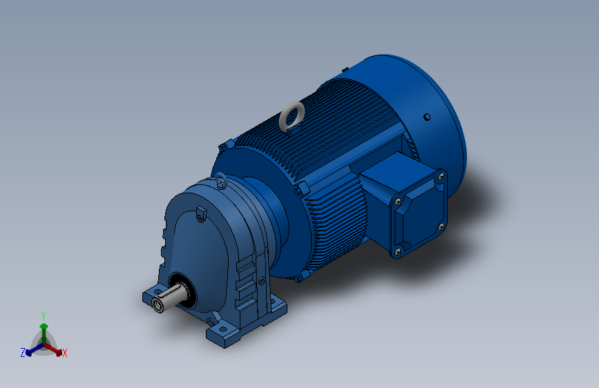 RX87底脚轴伸式安装斜齿轮减速机RX87-Y18.5-4P-180M-M1-0°_SOLIDWORKS 2018_模型图纸下载 – 懒石网