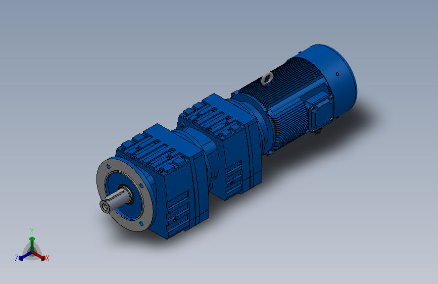 RF27R17法兰轴伸式组合型斜齿轮减速机RF27R17-Y0.18-4P-63-M1-0°-Φ140