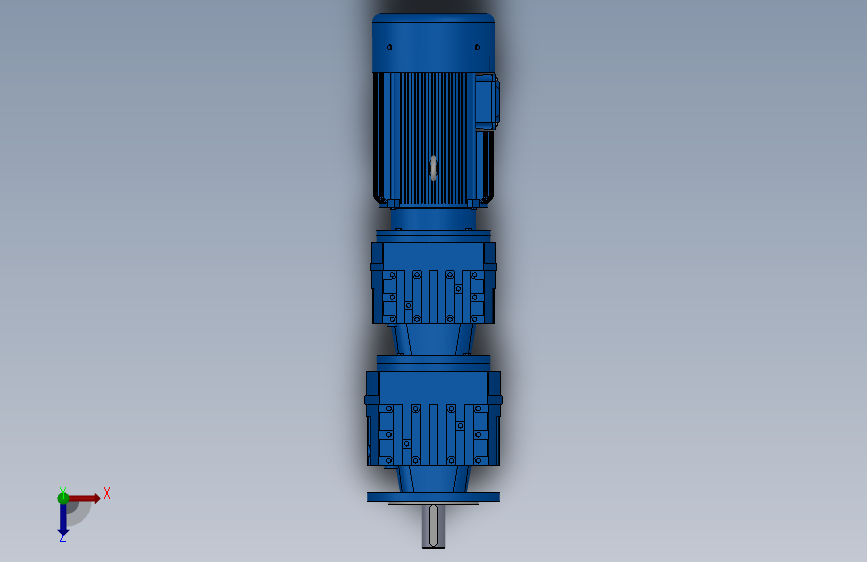 RF27R17法兰轴伸式组合型斜齿轮减速机RF27R17-Y0.18-4P-63-M1-0°-Φ140 俯视图