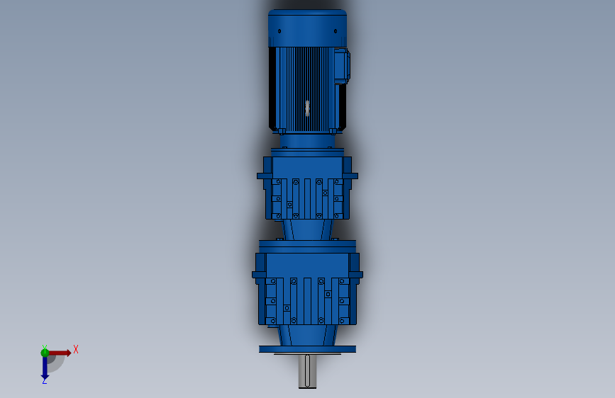 RF47R37法兰轴伸式组合型斜齿轮减速机RF47R37-Y0.18-4P-63-M1-0°-Φ160 俯视图
