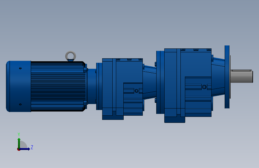 RF47R37法兰轴伸式组合型斜齿轮减速机RF47R37-Y0.18-4P-63-M1-0°-Φ160 左侧视图