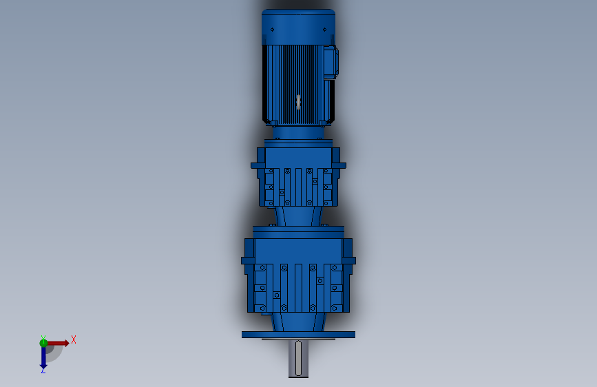 RF57R37法兰轴伸式组合型斜齿轮减速机RF57R37-Y0.18-4P-63-M1-0°-Φ200 俯视图