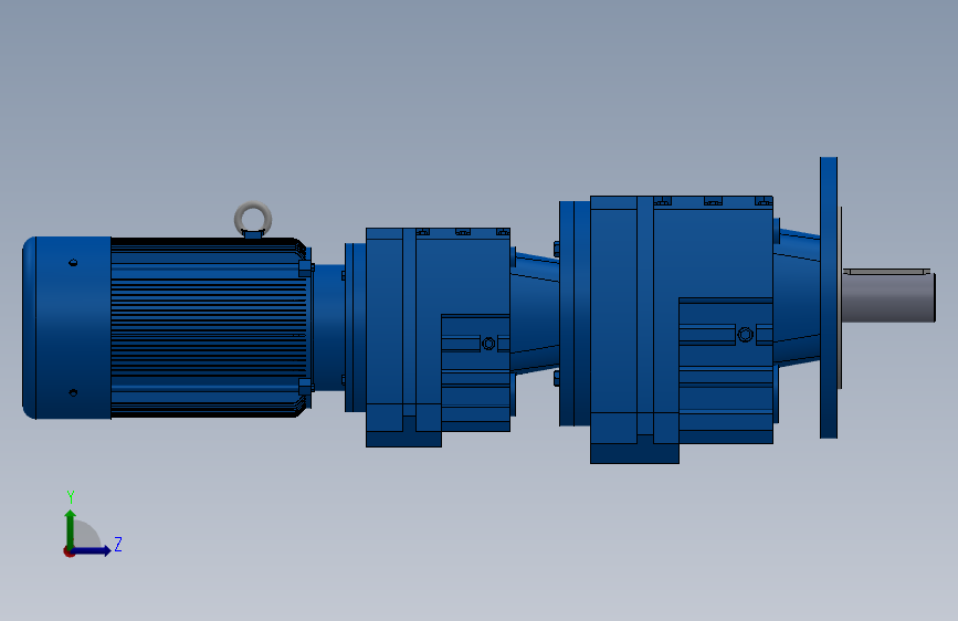 RF57R37法兰轴伸式组合型斜齿轮减速机RF57R37-Y0.18-4P-63-M1-0°-Φ200 左侧视图