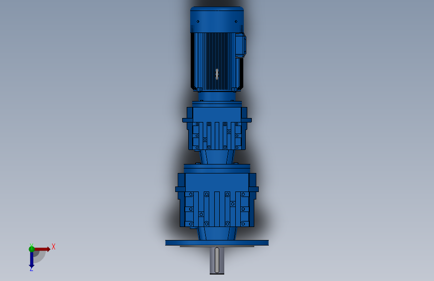 RF57R37法兰轴伸式组合型斜齿轮减速机RF57R37-Y0.18-4P-63-M1-0°-Φ250 俯视图