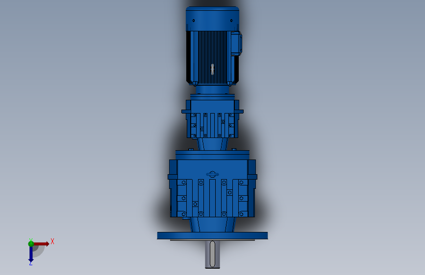 RF77R37法兰轴伸式组合型斜齿轮减速机RF77R37-Y0.25-4P-71-M1-0°-Φ300 俯视图