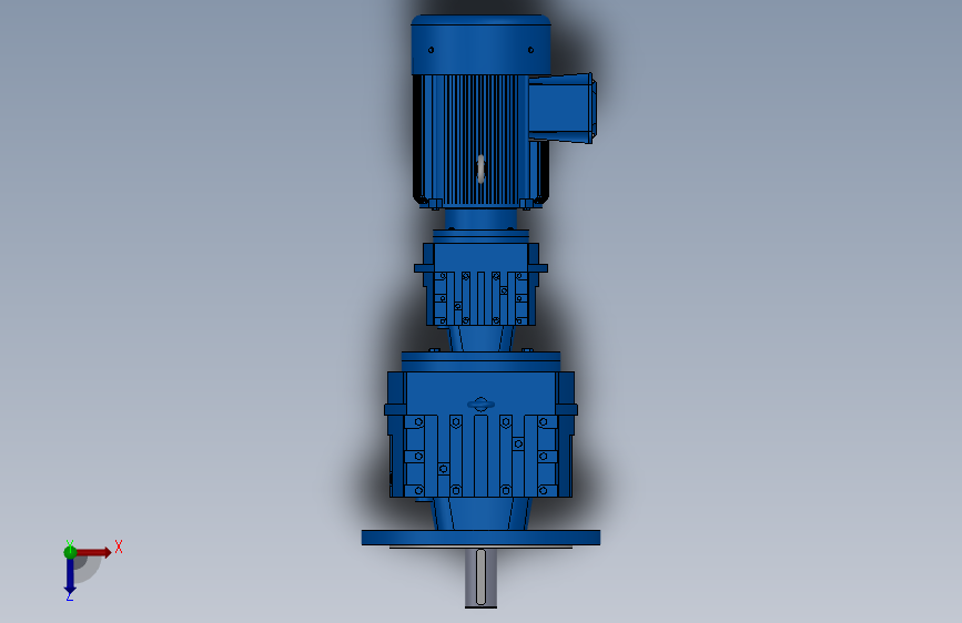 RF77R37法兰轴伸式组合型斜齿轮减速机RF77R37-Y0.55-4P-80-M1-0°-Φ250 俯视图