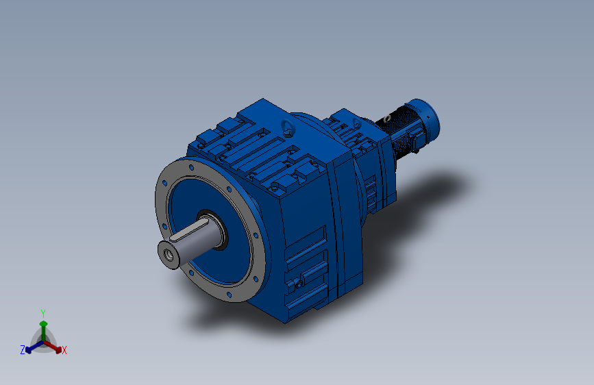RF137R77法兰轴伸式组合型斜齿轮减速机RF137R77-Y0.18-4P-63-M1-0°-Φ450