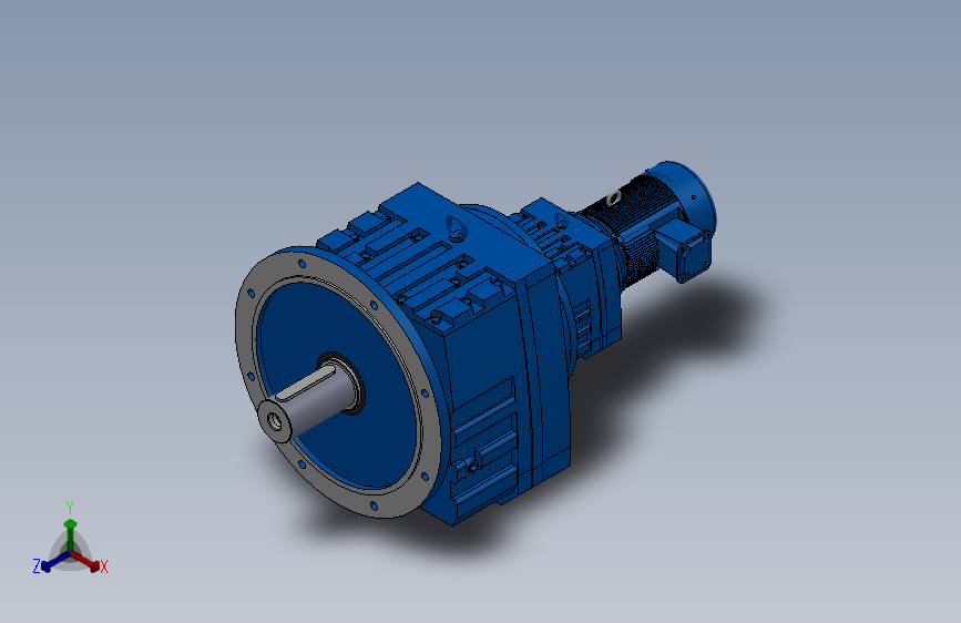 RF137R77法兰轴伸式组合型斜齿轮减速机RF137R77-Y0.75-4P-80-M1-0°-Φ550