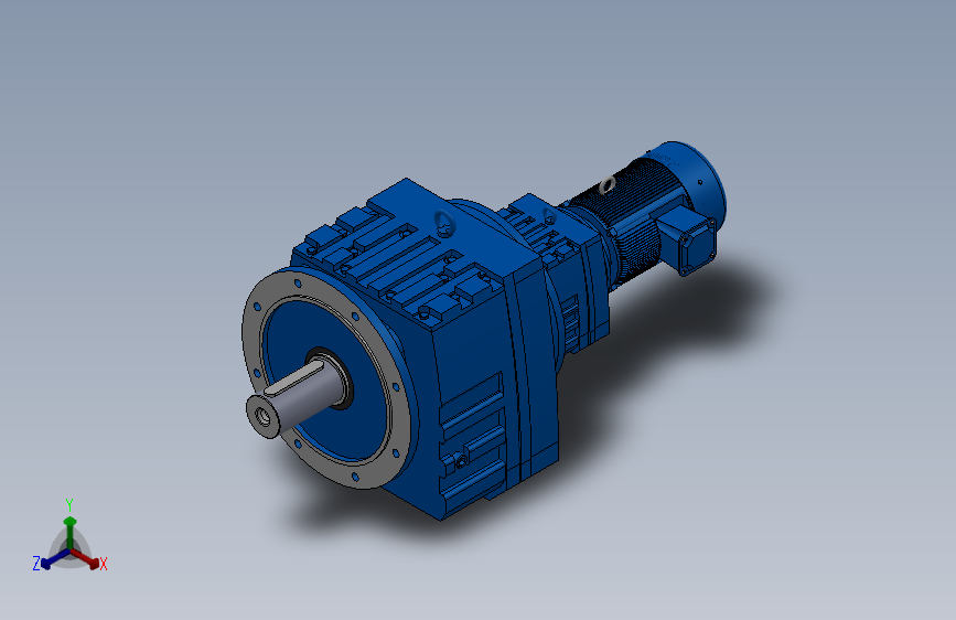 RF137R77法兰轴伸式组合型斜齿轮减速机RF137R77-Y1.5-4P-90L-M1-0°-Φ450
