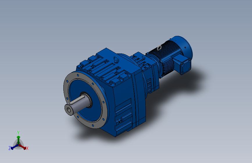 RF137R77法兰轴伸式组合型斜齿轮减速机RF137R77-Y2.2-4P-100-M1-0°-Φ450
