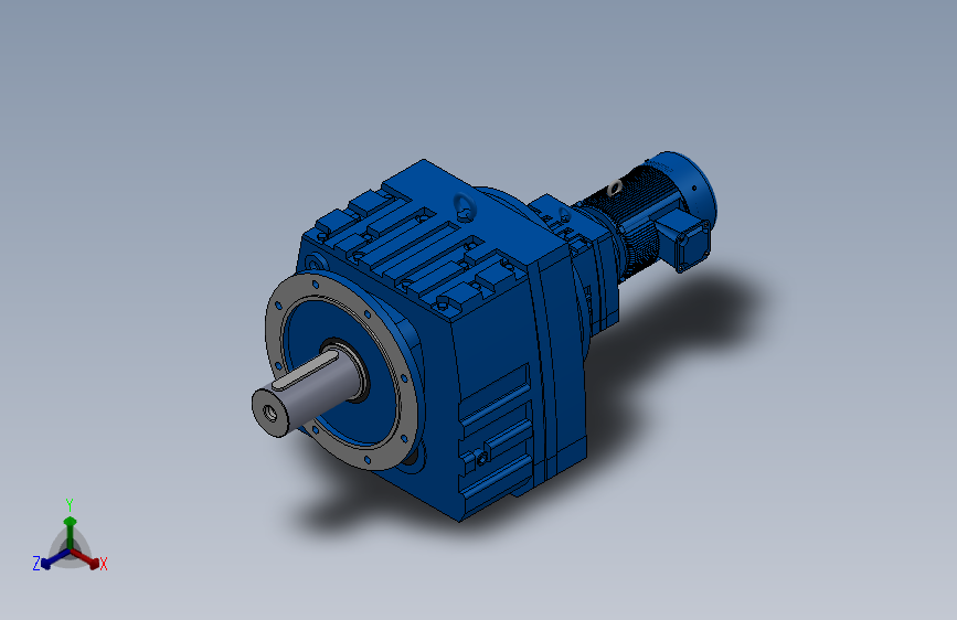 RF147R77法兰轴伸式组合型斜齿轮减速机RF147R77-Y1.1-4P-90S-M1-0°-Φ450