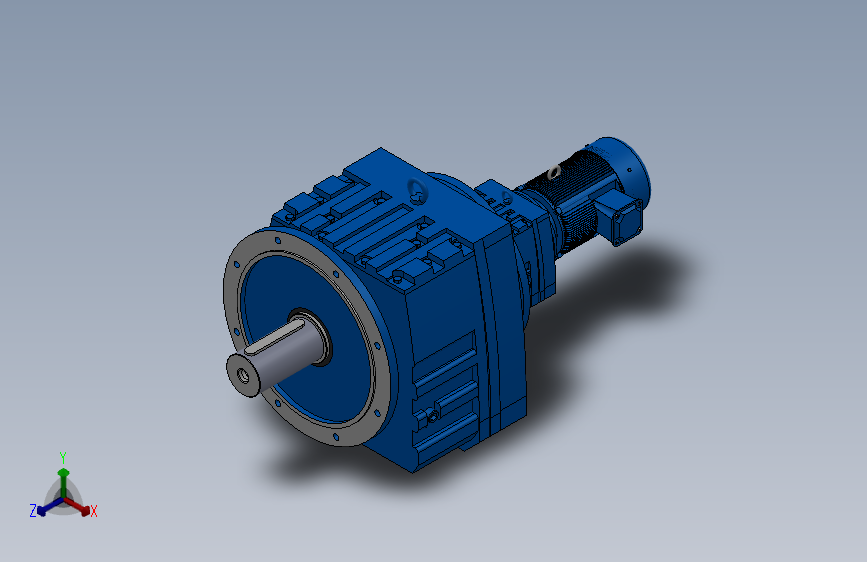 RF147R77法兰轴伸式组合型斜齿轮减速机RF147R77-Y1.5-4P-90L-M1-0°-Φ550