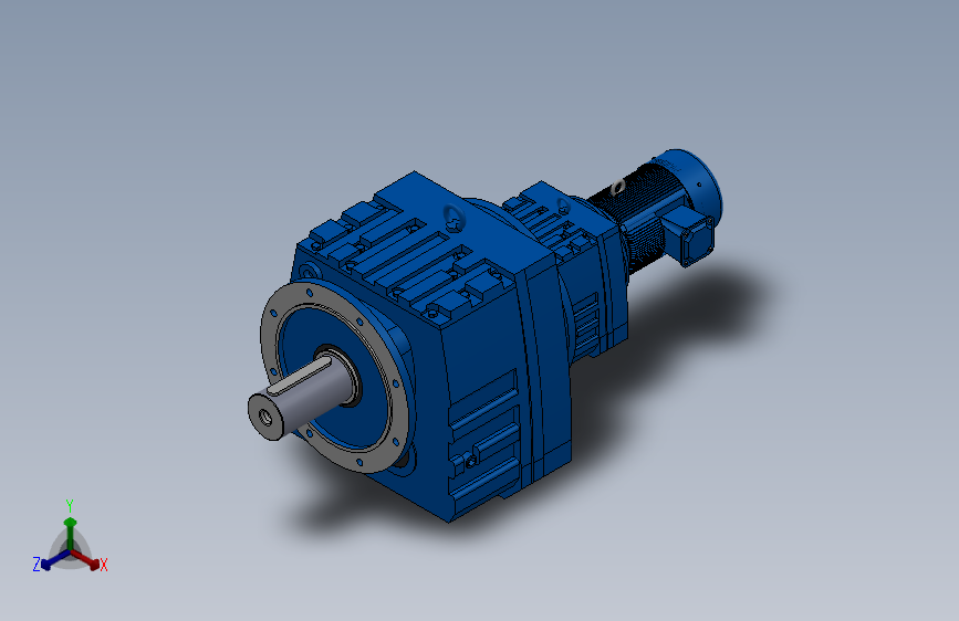 RF147R87法兰轴伸式组合型斜齿轮减速机RF147R87-Y1.5-4P-90L-M1-0°-Φ550