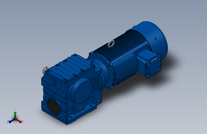 S67底脚轴伸式安装斜齿-蜗轮蜗杆减速机S67-YV1.5-4P-36.2-M1-0°-B