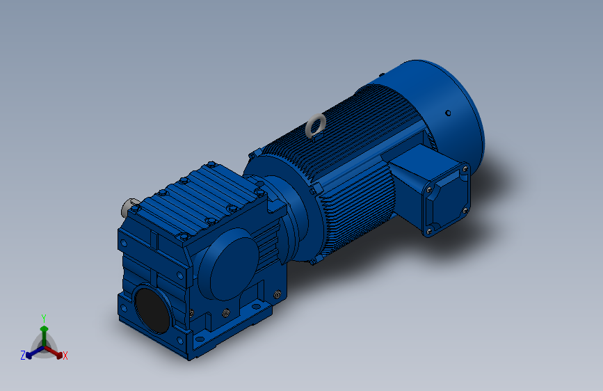 S67底脚轴伸式安装斜齿-蜗轮蜗杆减速机S67-YV2.2-4P-16.86-M1-0°-B