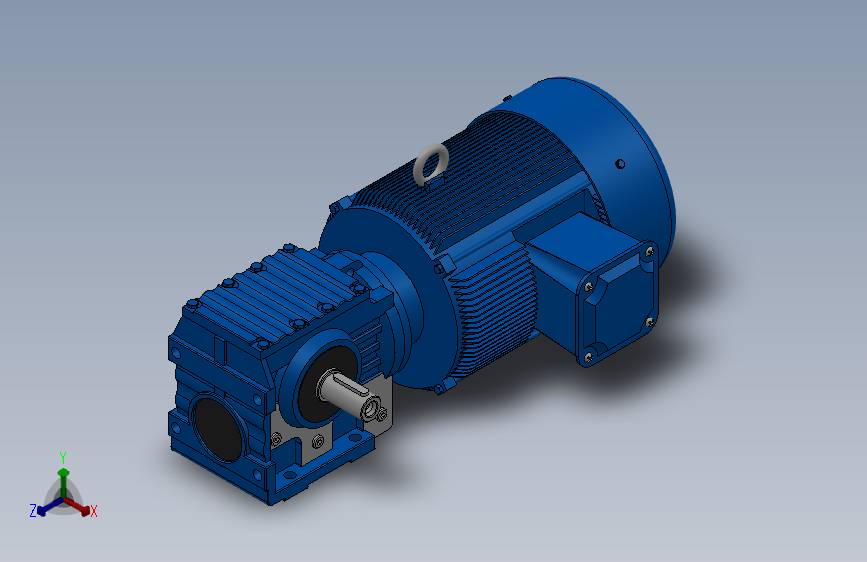 S47底脚轴伸式安装斜齿-蜗轮蜗杆减速机S47-Y1.1-4P-19.04-M1-0°-A