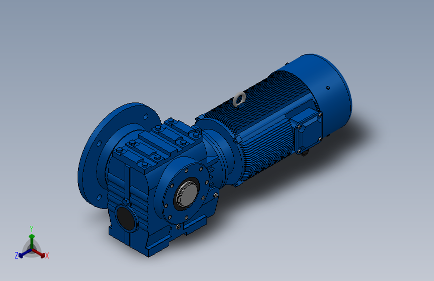 SAF57法兰空心轴安装斜齿-蜗轮蜗杆减速机SAF57-YV0.25-6P-133.79-M1-0°-B