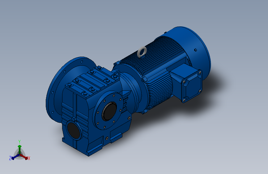 SAF97法兰空心轴安装斜齿-蜗轮蜗杆减速机SAF97-YV22-4P-20.16-M1-0°-B