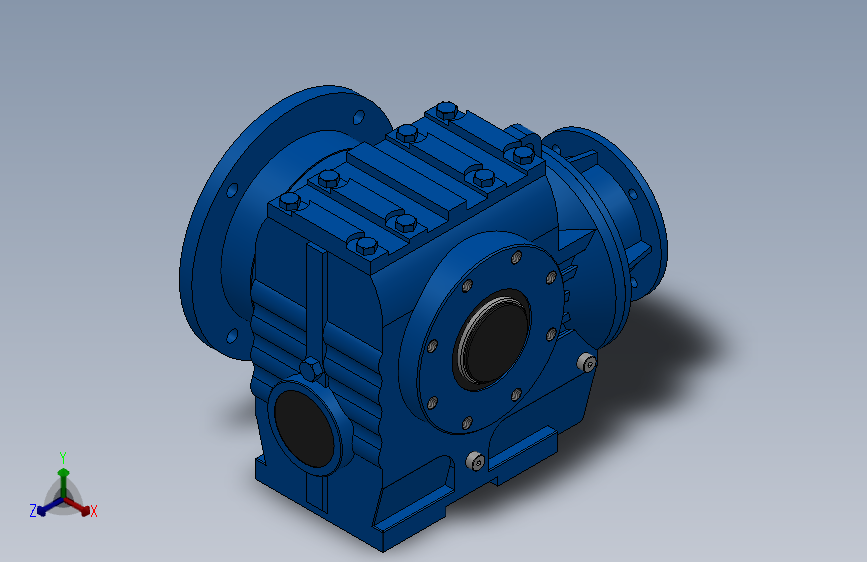 SAF77ZP蜗轮蜗杆减速机SAF77-17-M1-B-Φ50-P63_SOLIDWORKS 2018_模型图纸下载 – 懒石网