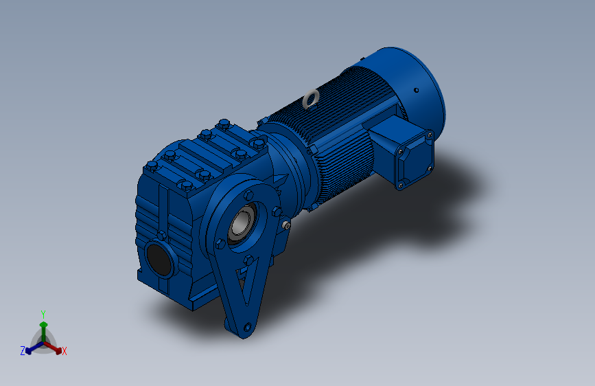 SAT67带防转臂空心轴安装斜齿-蜗轮蜗杆减速机SAT67-YV0.75-4P-170.4-M1-0°-A