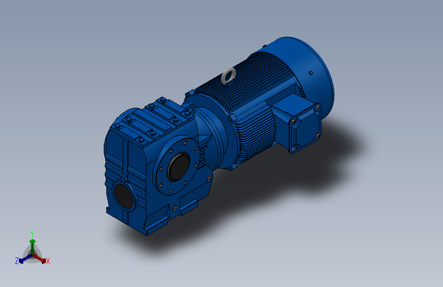 SAT97带防转臂空心轴安装斜齿-蜗轮蜗杆减速机SAT97-YV22-4P-14.73-M1-0°-A