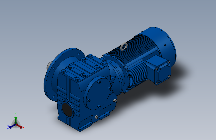 SF87法兰轴伸式安装斜齿-蜗轮蜗杆减速机SF87-YV5.5-4P-43.13-M1-0°-A