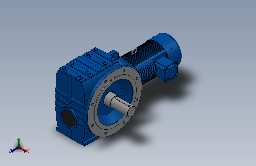 SF97法兰轴伸式安装斜齿-蜗轮蜗杆减速机SF97-YV0.75-8P-187.89-M1-0°-A