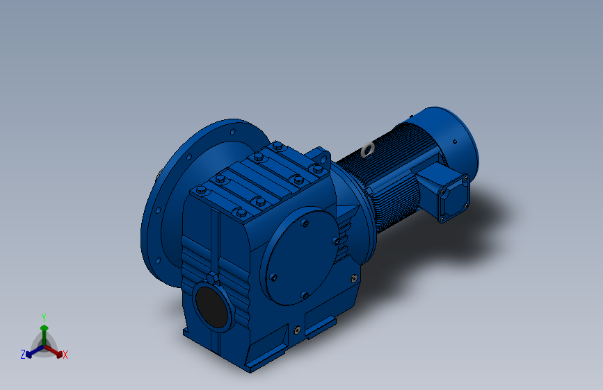 SF97法兰轴伸式安装斜齿-蜗轮蜗杆减速机SF97-YV3-4P-187.89-M1-0°-B