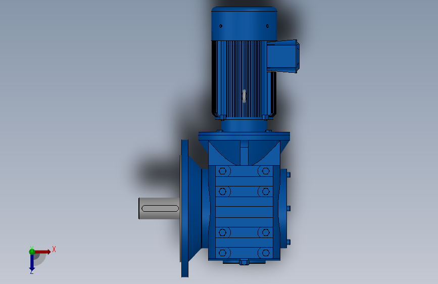 SF97法兰轴伸式安装斜齿-蜗轮蜗杆减速机SF97-YV3-4P-187.89-M1-0°-B_SOLIDWORKS 2018_模型图纸下载 ...
