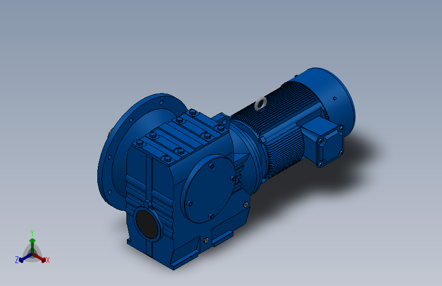 SF97法兰轴伸式安装斜齿-蜗轮蜗杆减速机SF97-YV7.5-4P-55.76-M1-0°-B