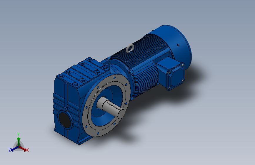 SF97法兰轴伸式安装斜齿-蜗轮蜗杆减速机SF97-YV15-4P-17.61-M1-0°-A_SOLIDWORKS 2018_模型图纸下载 ...