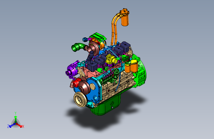 康明斯6BT 第2阶段排放发动机三维CATIA模型