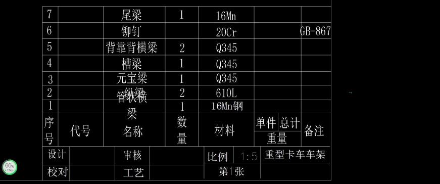 重型卡车车架