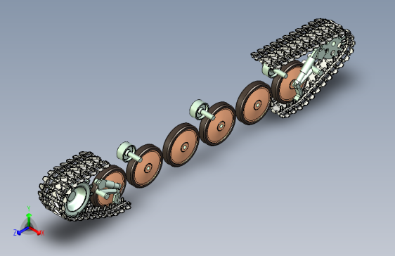 标准6负重轮履带数模三维模型