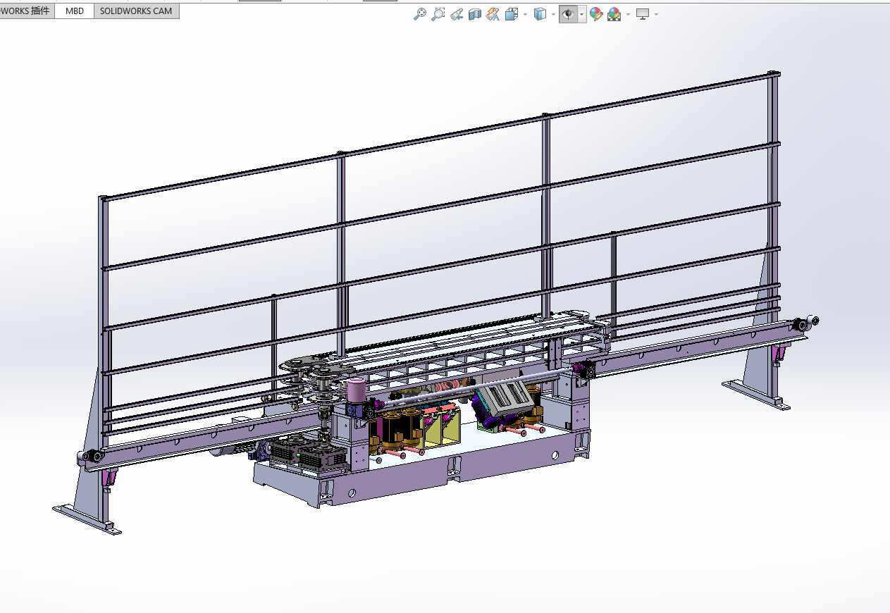玻璃机械设备（玻璃磨边机）三维SW模型