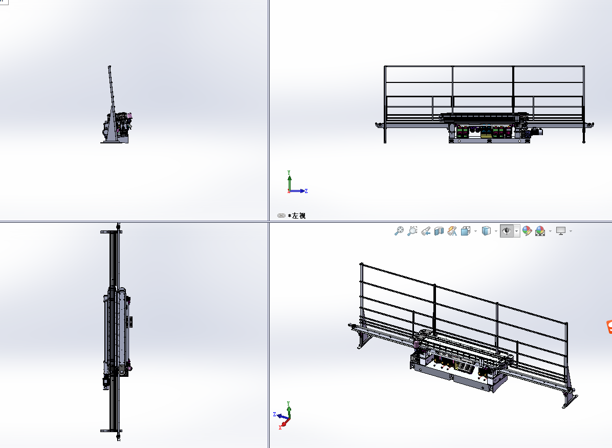 玻璃机械设备（玻璃磨边机）三维SW模型