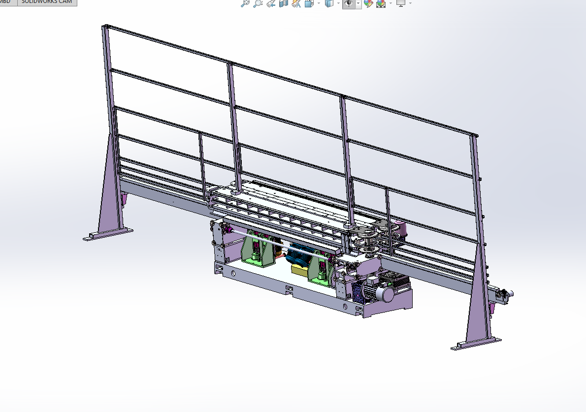 玻璃机械设备（玻璃磨边机）三维SW模型