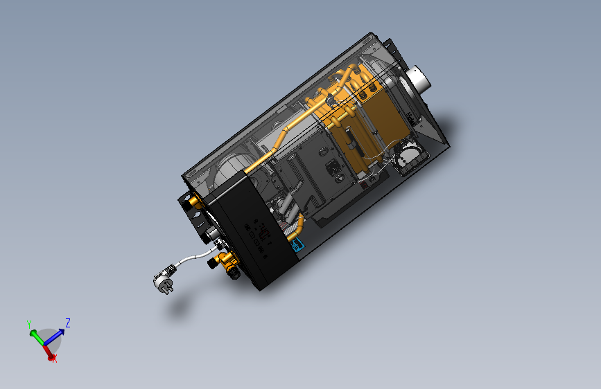 产品级冷凝式家用快速燃气热水器三维SW模型
