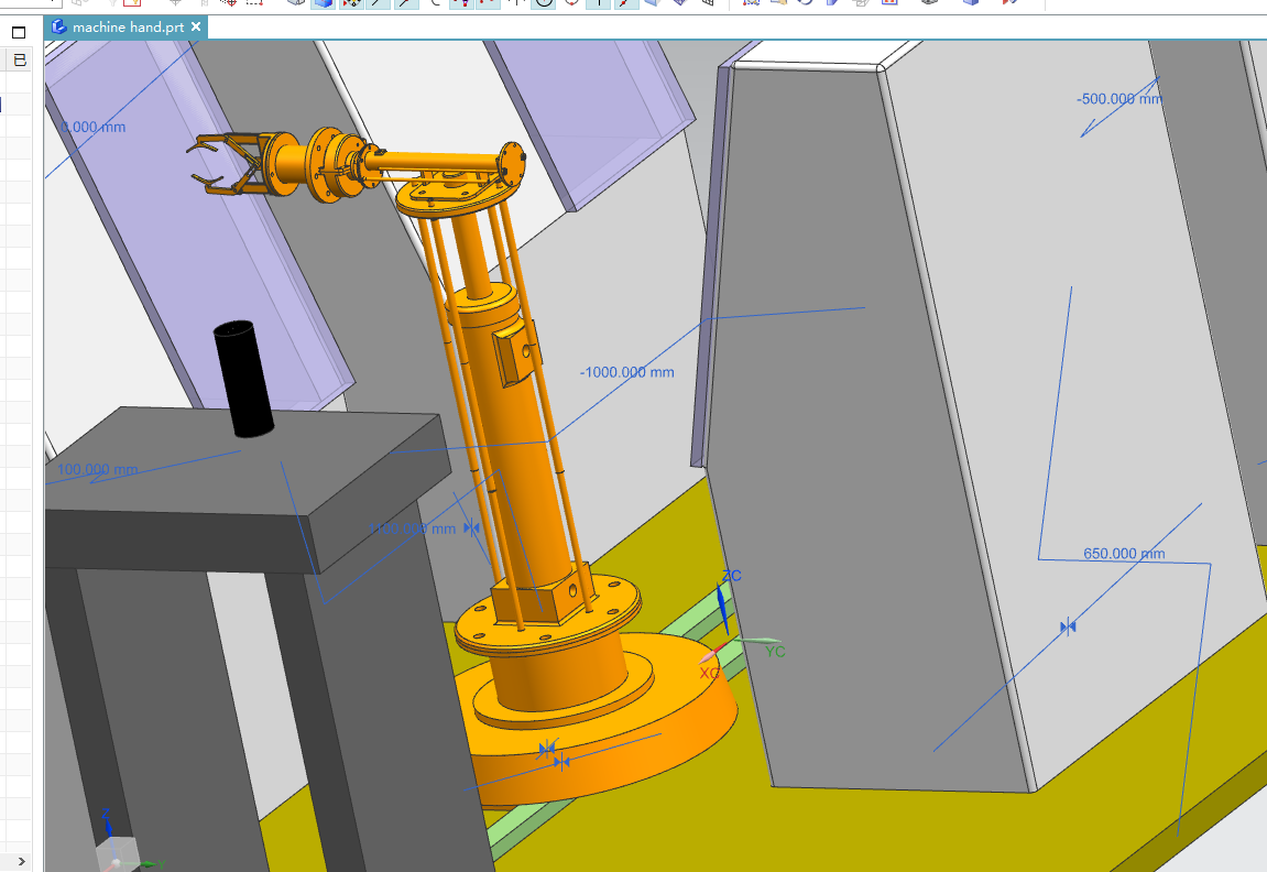 上下料搬运液压机械手三维UG及CAD图纸