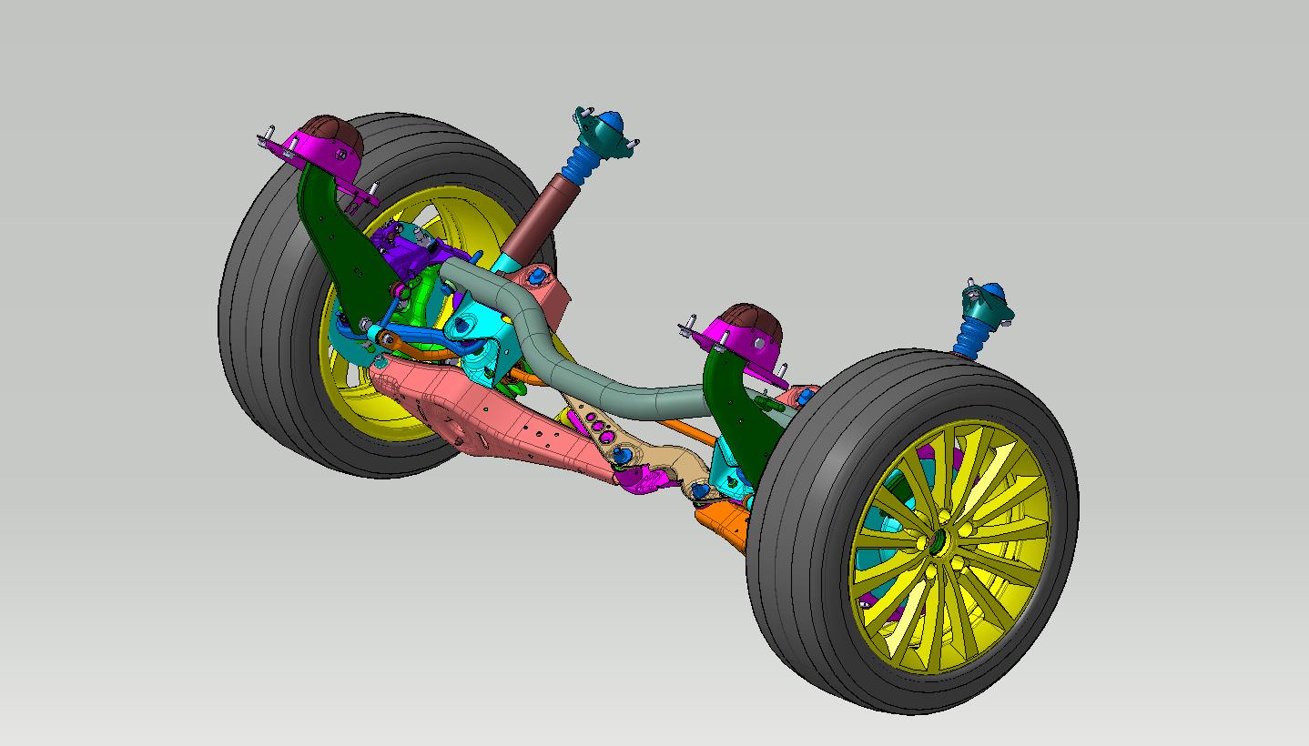 汽车多连杆式独立悬架设计三维CATIA模型– 懒石网