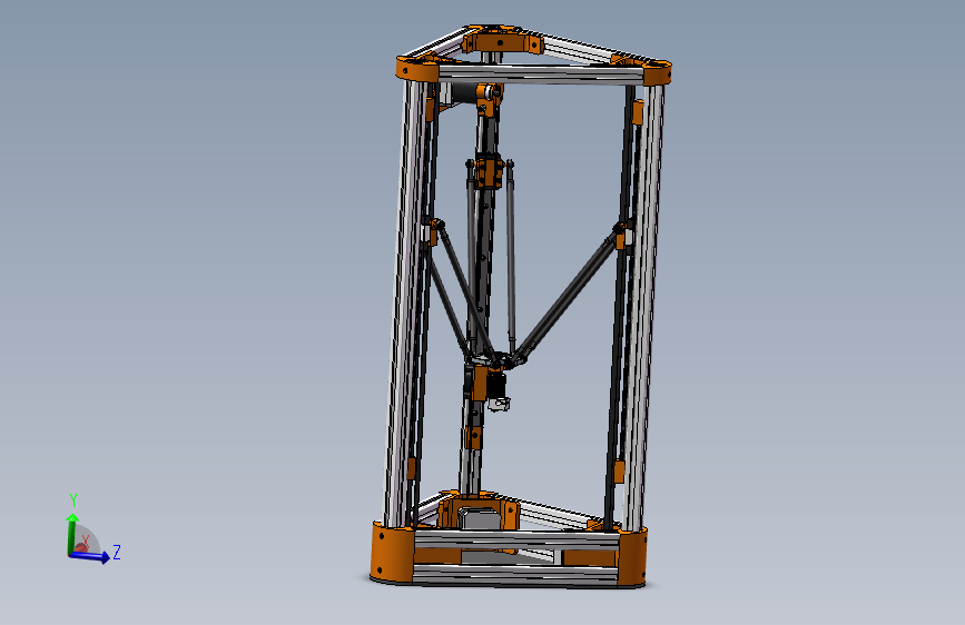 DLETA三角洲3D打印机三维SW模型