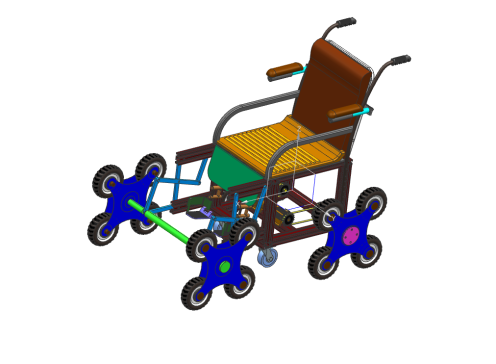 利用楼梯扶手的电动轮椅设计（含三维UG模型）