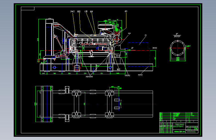 TBD234V6柴油机外形图CAD图纸
