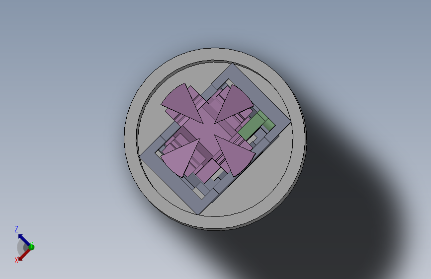 弹簧按压式卡扣 四爪结构_SOLIDWORKS 2018_模型图纸下载 – 懒石网