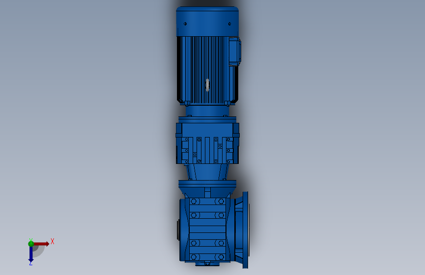 SAF47R17组合式斜齿-蜗轮蜗杆减速机SAF47R17-Y0.18-4P-200-M1-0°-A_SOLIDWORKS 2018_模型图纸 ...